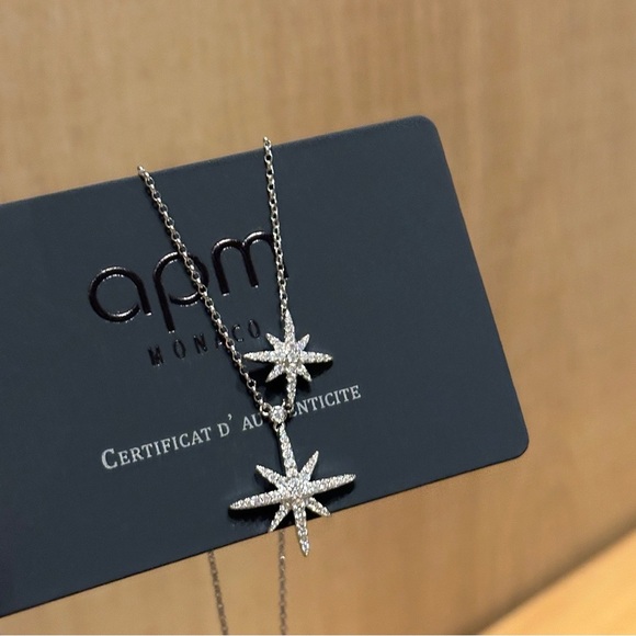APM Silver Starburst Pendant Necklace - Picture 1 of 6
